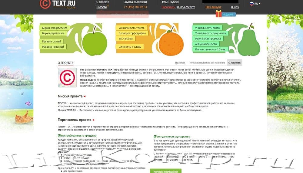 Биржа копирайтинга TEXT RU